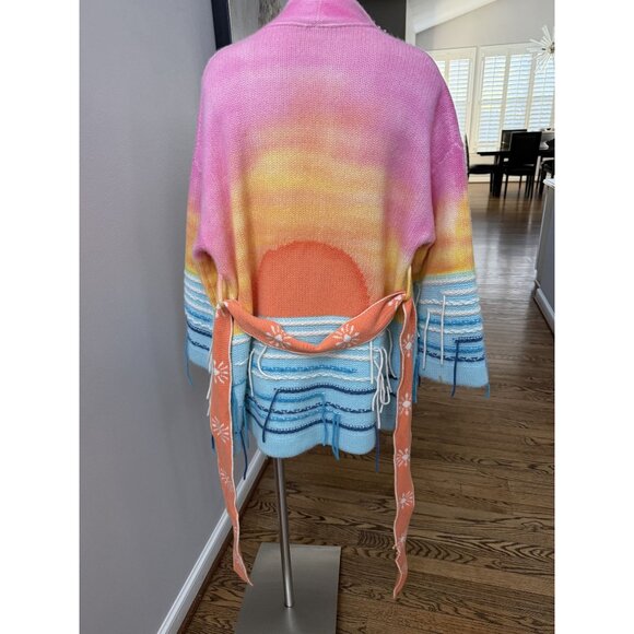 CANESSA Sunset Belted Cardigan 100% Cashmere Size 2 - Picture 7 of 16